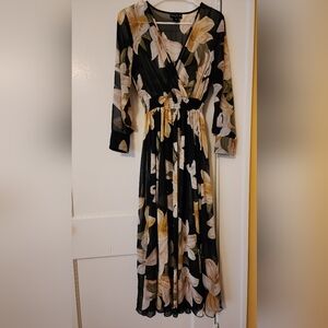 Floral Navy and Cream Dress